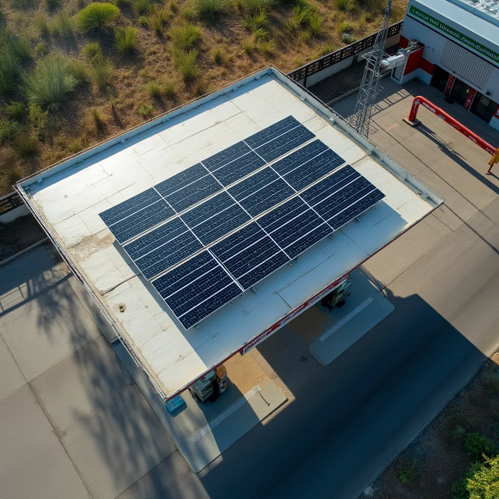 Estación con paneles solares
